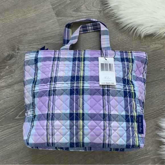 VERA BRADLEY Amethyst Plaid Lunch Tote - Picture 2 of 7